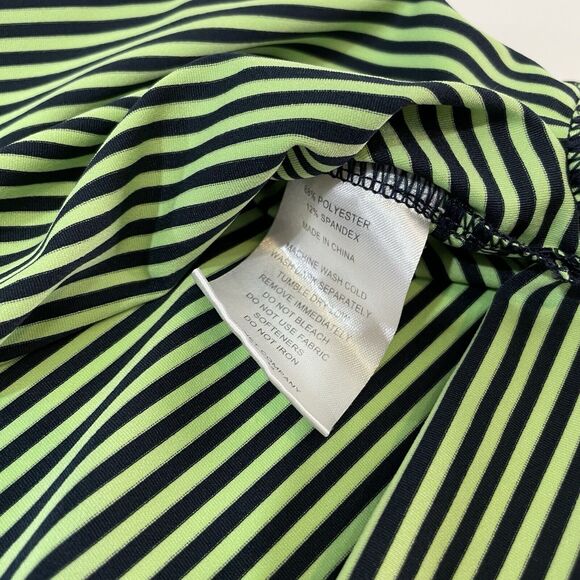FJ Footjoy Polo Tour Shirt Men's Striped Blue Green Golf Short Sleeve Stretch M - Picture 6 of 7